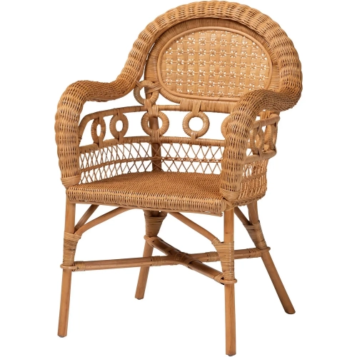 Abigale Dining Chair in Handwoven Light Honey Natural Rattan (Set of 2)