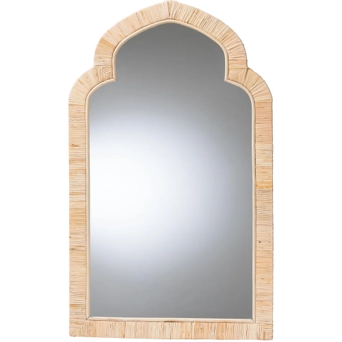 Plautilla Arched Crown Wall Mirror in Rattan