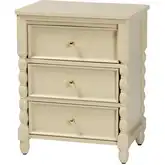 Kyla 3 Drawer Nightstand in Beige Wood