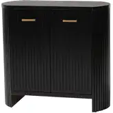 Keshet 2 Door Fluted Accent Cabinet in Black Wood