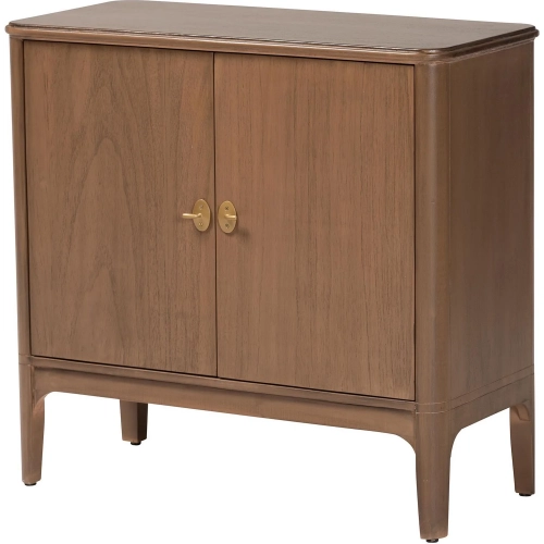 Latifa 2 Door Accent Cabinet in Antique Brown Finish Wood
