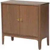 Latifa 2 Door Accent Cabinet in Antique Brown Finish Wood