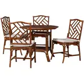 Simon 5 Piece Octagonal Dining Set in Marbled Tortoise Rattan