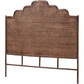 Raphaela Arched King Standalone Headboard in Coffee Bean Brown Rattan