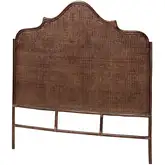 Jaelle King Arch Top Standalone Headboard in Coffee Bean Brown Rattan
