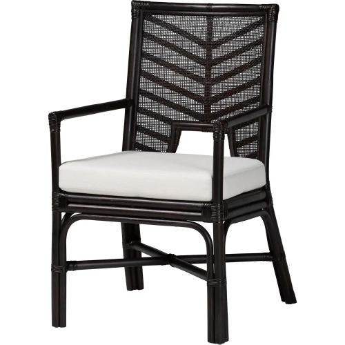 Oscar Dining Chair in Handwoven Espresso Rattan (Set of 2)