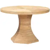 Benito 45' Round Hourglass Pedestal Dining Table in Natural Rattan