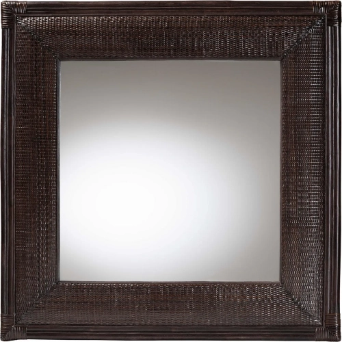 Candela Wall Mirror in Handwoven Espresso Rattan & Wood