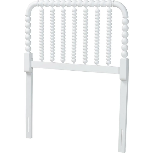 Finley Turned Bobb in Twin Headboard in White Wood