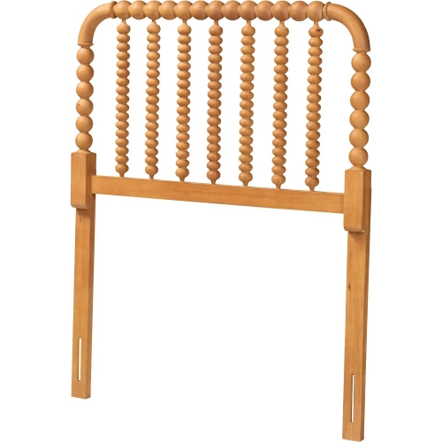 Finley Turned Bobb in Twin Headboard in Oak Brown Wood