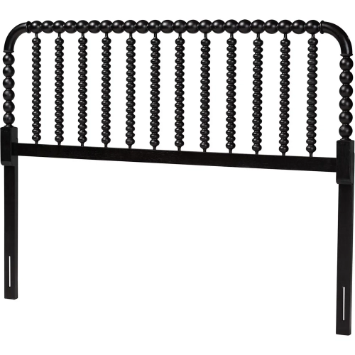 Finley Turned Bobb in Full Headboard in Black Wood