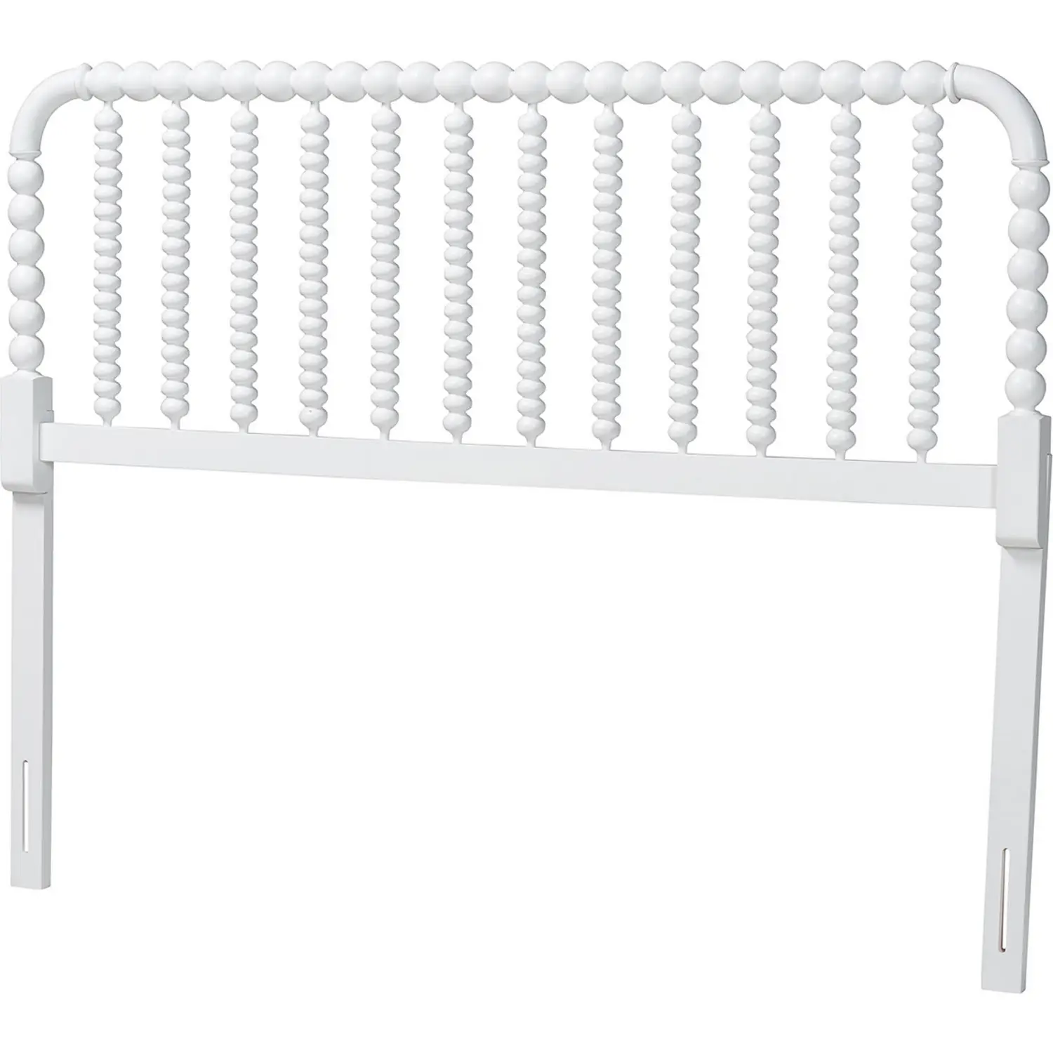 Finley Turned Bobb in Full Headboard in White Wood