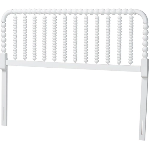 Finley Turned Bobb in Full Headboard in White Wood