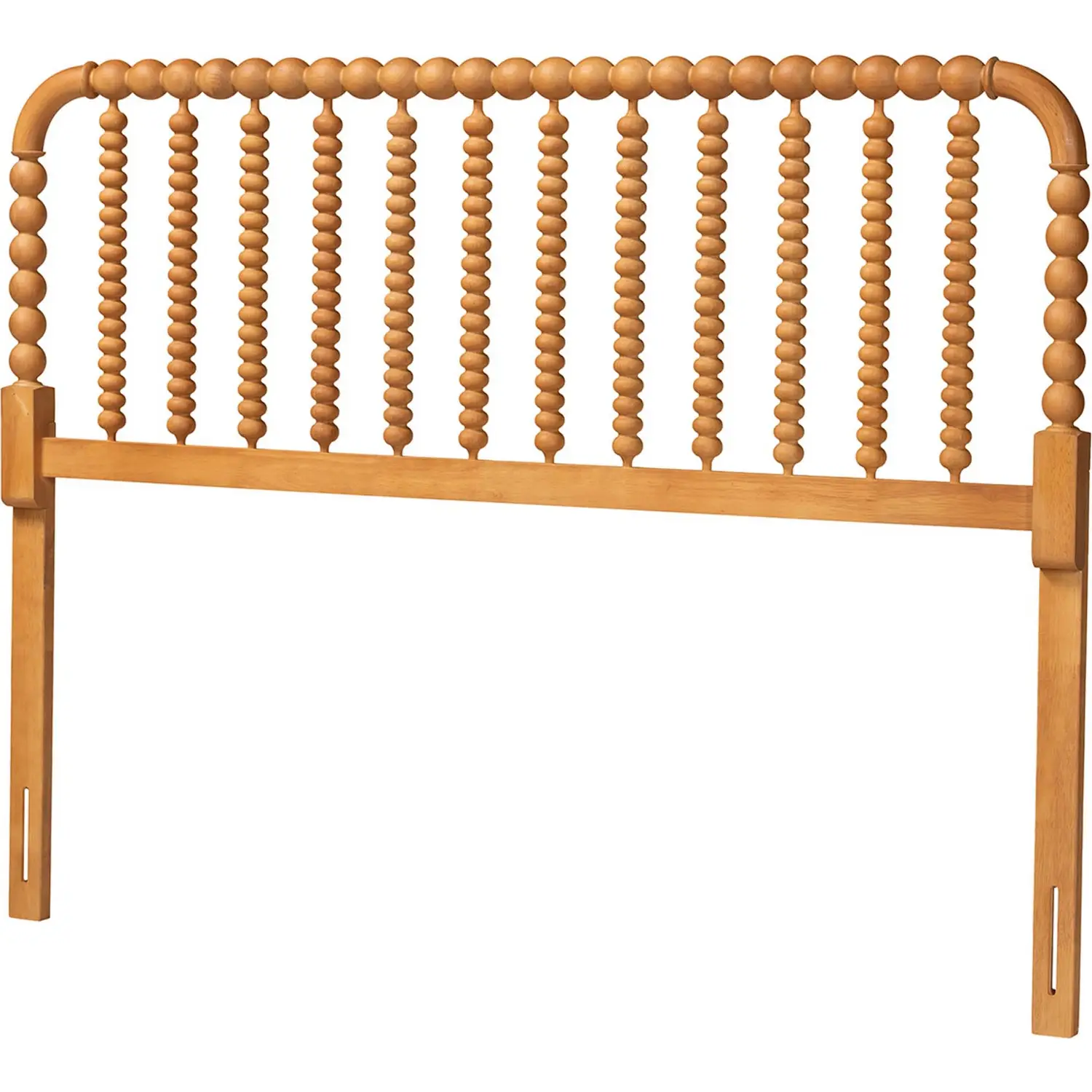 Finley Turned Bobb in Full Headboard in Oak Brown Wood