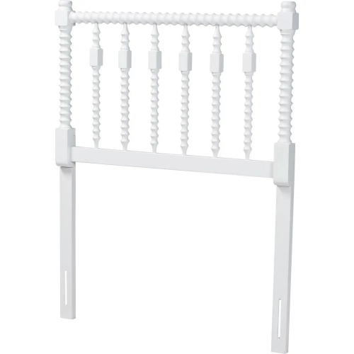 Juliette Turned Spindle Twin Headboard in White Wood