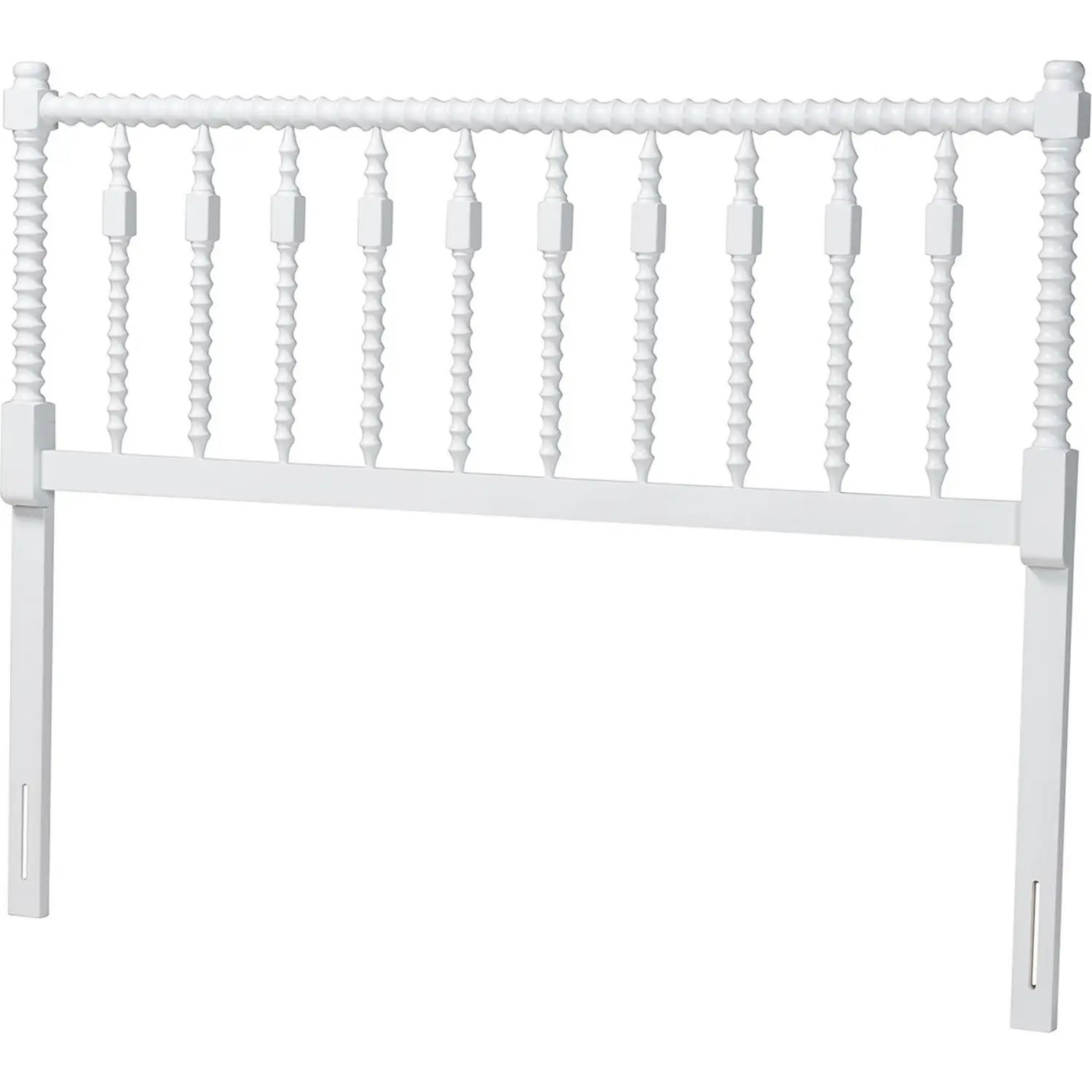 Juliette Turned Spindle Full Headboard in White Wood