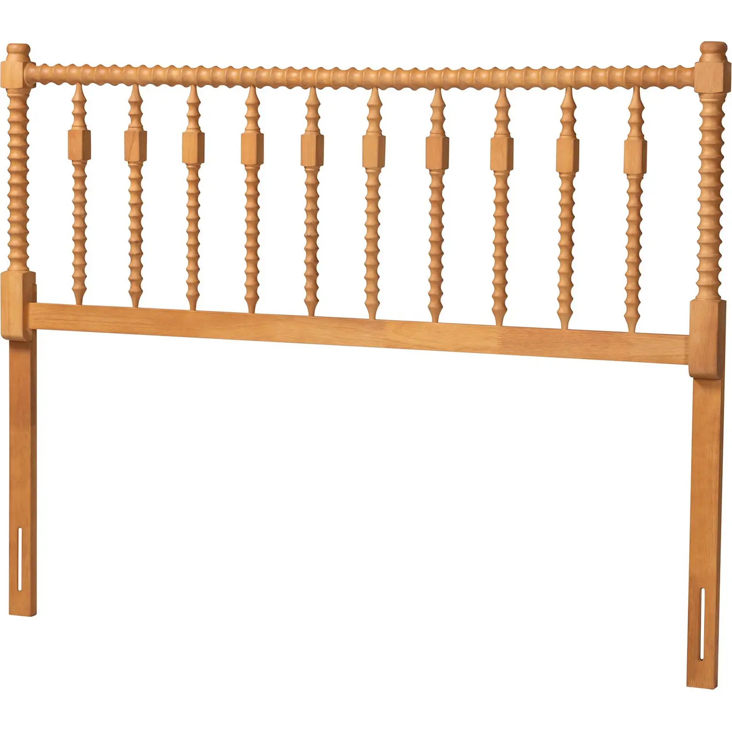 Juliette Turned Spindle Full Headboard in Oak Brown Wood