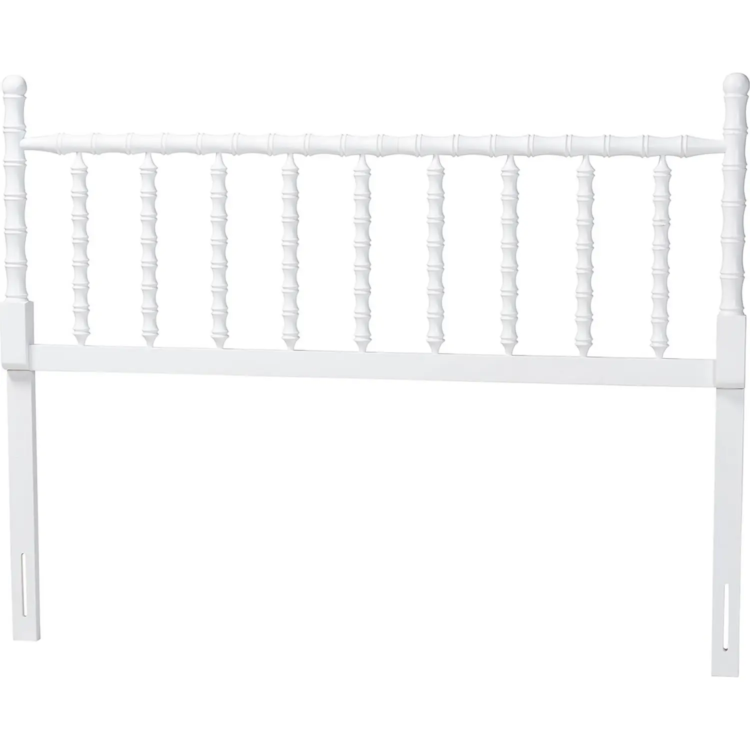 Edaline Bamboo Motif Full Headboard in White Wood