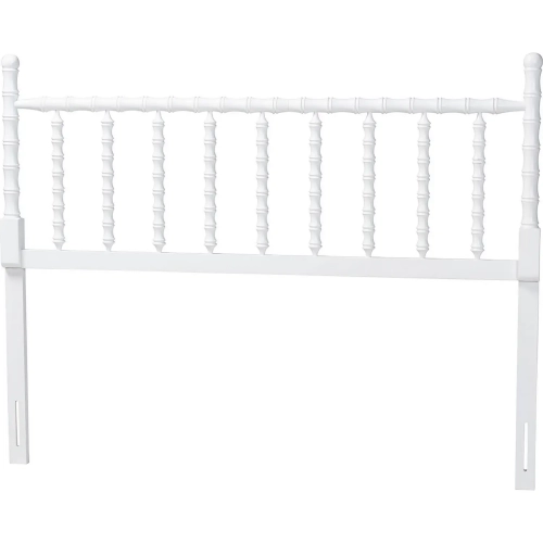 Edaline Bamboo Motif Full Headboard in White Wood