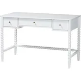Lucera Bobbin 3 Drawer Desk with Spindle Frame in White Wood