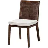 Sofia Dining Chair in Antique Coffee Rattan & Fabric