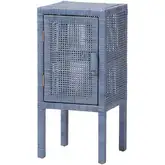 Vivan Nightstand in Navy Blue Handwoven Wicker Rattan