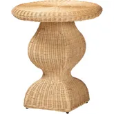 Hideo End Table in Handwoven Natural Rattan