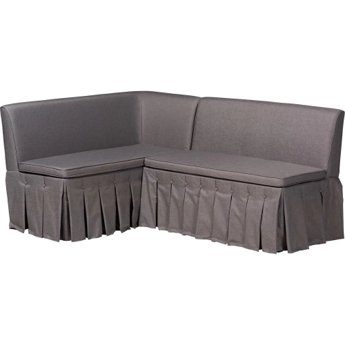 Meyer 2 Piece Corner Dining Nook Bench Set in Grey Fabric