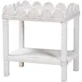 Sumana Scallop Side Table in White Rattan