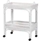 Lombok Wine Cart in White Natural Rattan