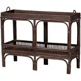 Lombok Console Table in Coffee Bean Brown Natural Rattan