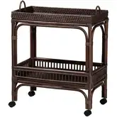 Lombok Wine Cart in Coffee Bean Brown Natural Rattan