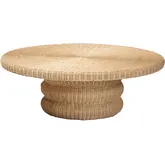 Silvia Coffee Cocktail Table in Handwoven Natural Rattan
