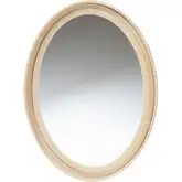 Lailan Oval Mirror in Beige Woven Grasscloth