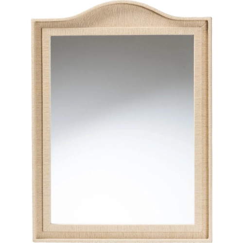 Lailan Arched Mirror in Beige Woven Grasscloth