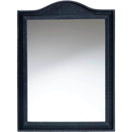Lailan Arched Mirror in Navy Blue Woven Grasscloth