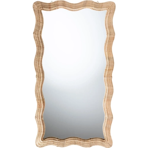 Hasana Floor Mirror in Scallop Natural Rattan