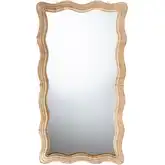 Hasana Floor Mirror in Scallop Natural Rattan