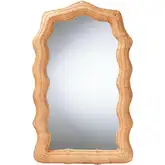 Daray Scalloped Wall Mirror in Natural Rattan