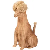Persis Poodle Umbrella Holder in Handwoven Light Honey Rattan