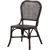 Irene Dining Chair in Espresso Brown Rattan (Set of 2)