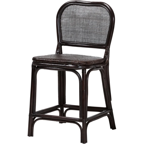 Irene Counter Stool in Espresso Brown Rattan