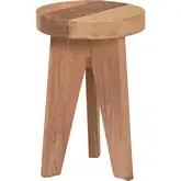 Sayen End Table Accent Stool in Natural Acacia Wood