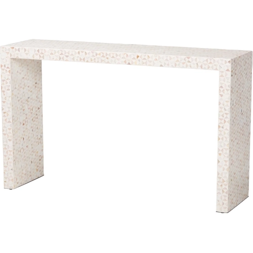Magara Waterfall Console Table in Mother of Pearl Capiz Shell