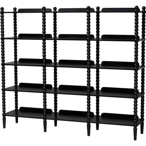 Lucera Bobbin 5 Tier Display Bookcase in Black Wood