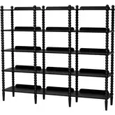Lucera Bobbin 5 Tier Display Bookcase in Black Wood