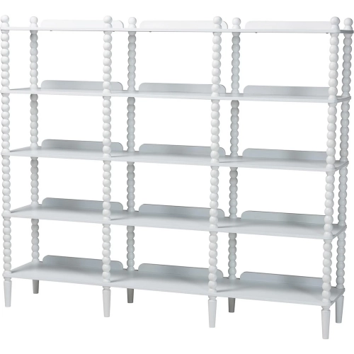 Lucera Bobbin 5 Tier Display Bookcase in White Wood