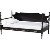 Gaetano Four Turned Spindle Post Twin Daybed in Black Wood