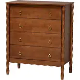 Seamus Bobbin 4 Drawer Chest in Walnut Brown Wood