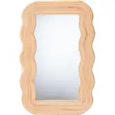 Drucilla Fluted Scalloped Wall Mirror in Light Honey Natural Rattan